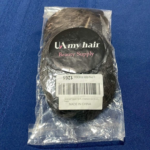 Dark brown synthetic hair topper 16” - Picture 8 of 8